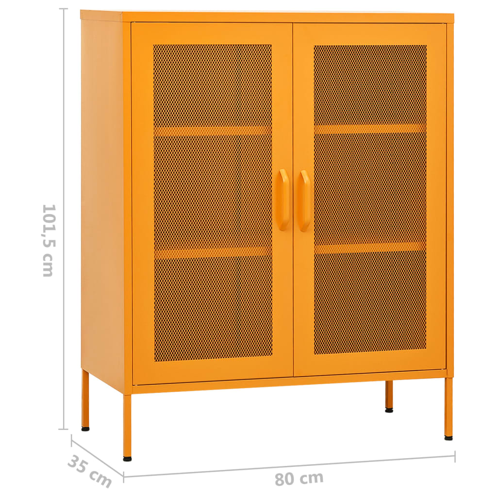 Storage cabinet, yellow, 80x35x101.5cm, steel