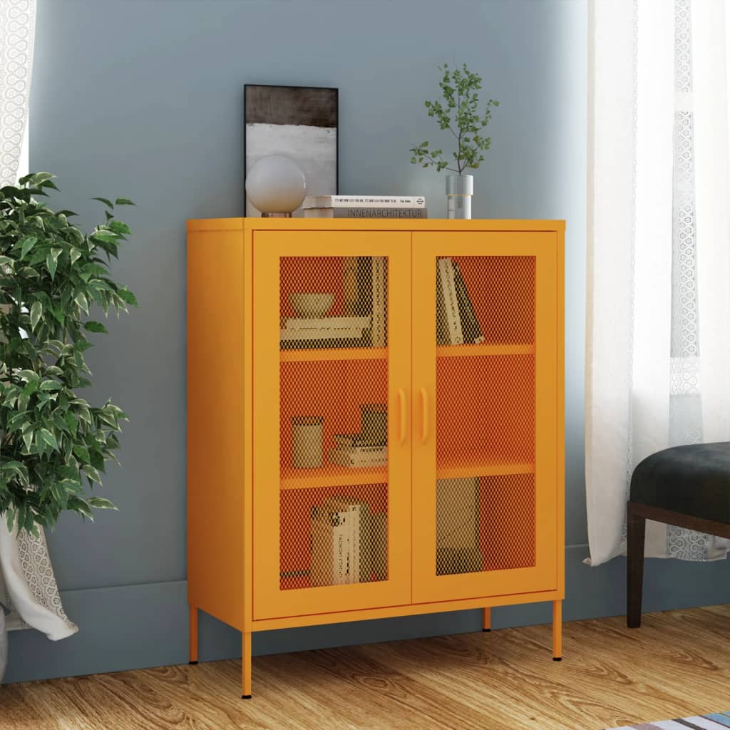 Storage cabinet, yellow, 80x35x101.5cm, steel