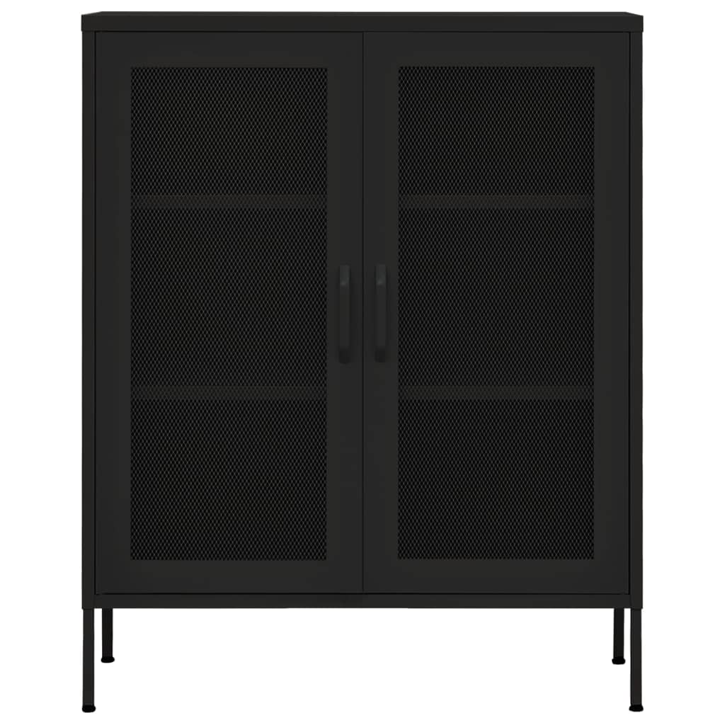 Storage cabinet, black, 80x35x101.5cm, steel