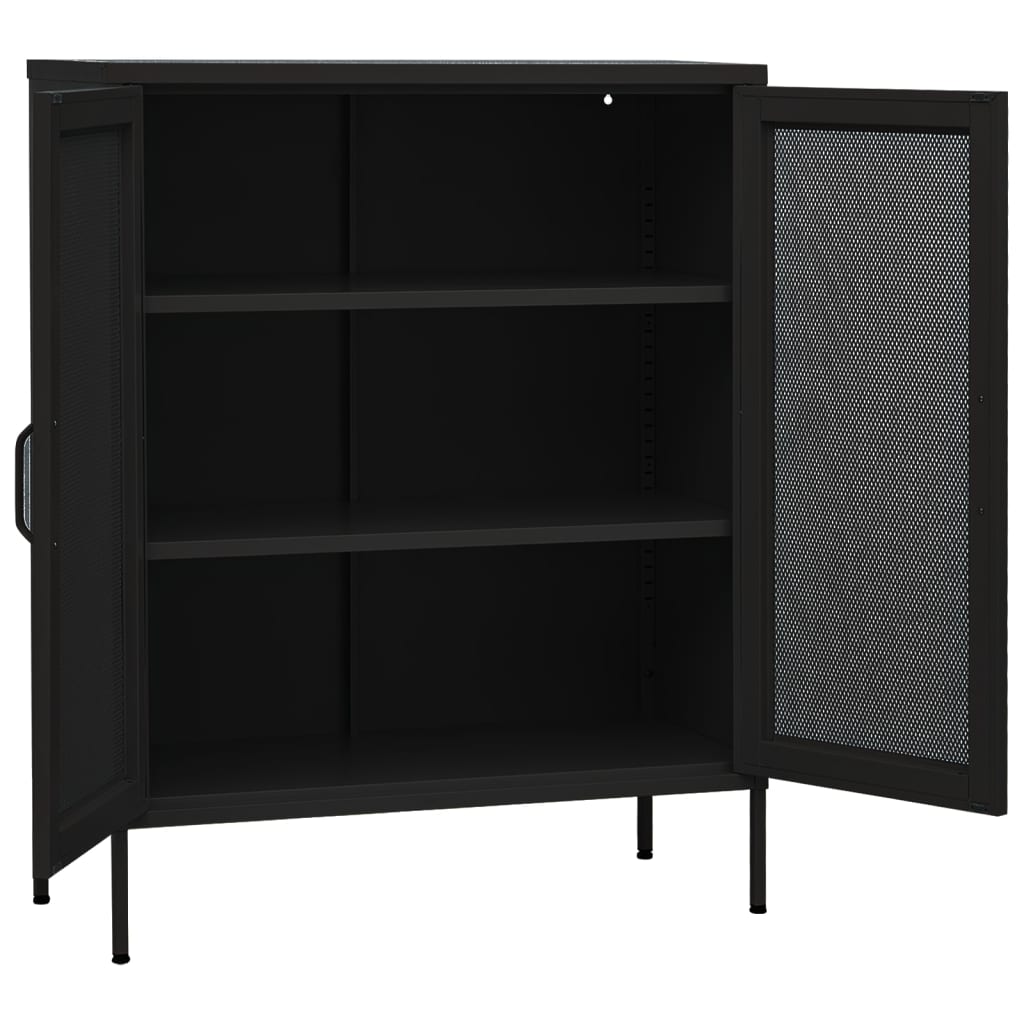 Storage cabinet, black, 80x35x101.5cm, steel