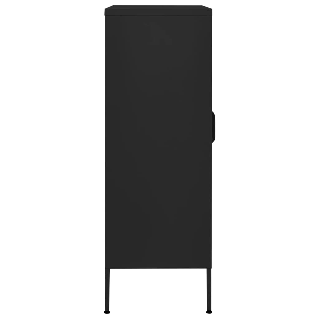 Storage cabinet, black, 80x35x101.5cm, steel