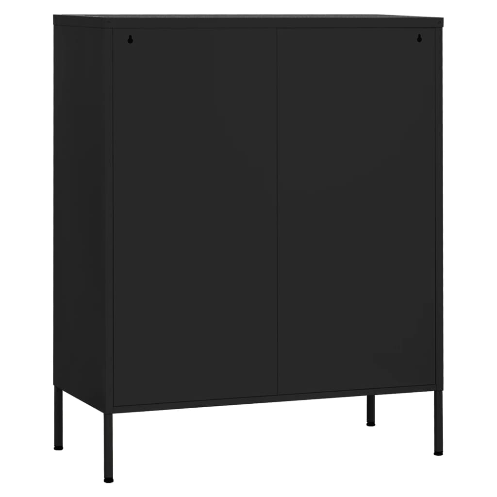 Storage cabinet, black, 80x35x101.5cm, steel