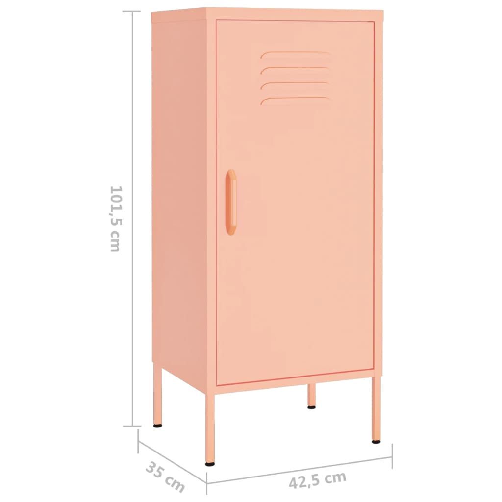 Storage cabinet, pink, 42.5x35x101.5cm, steel