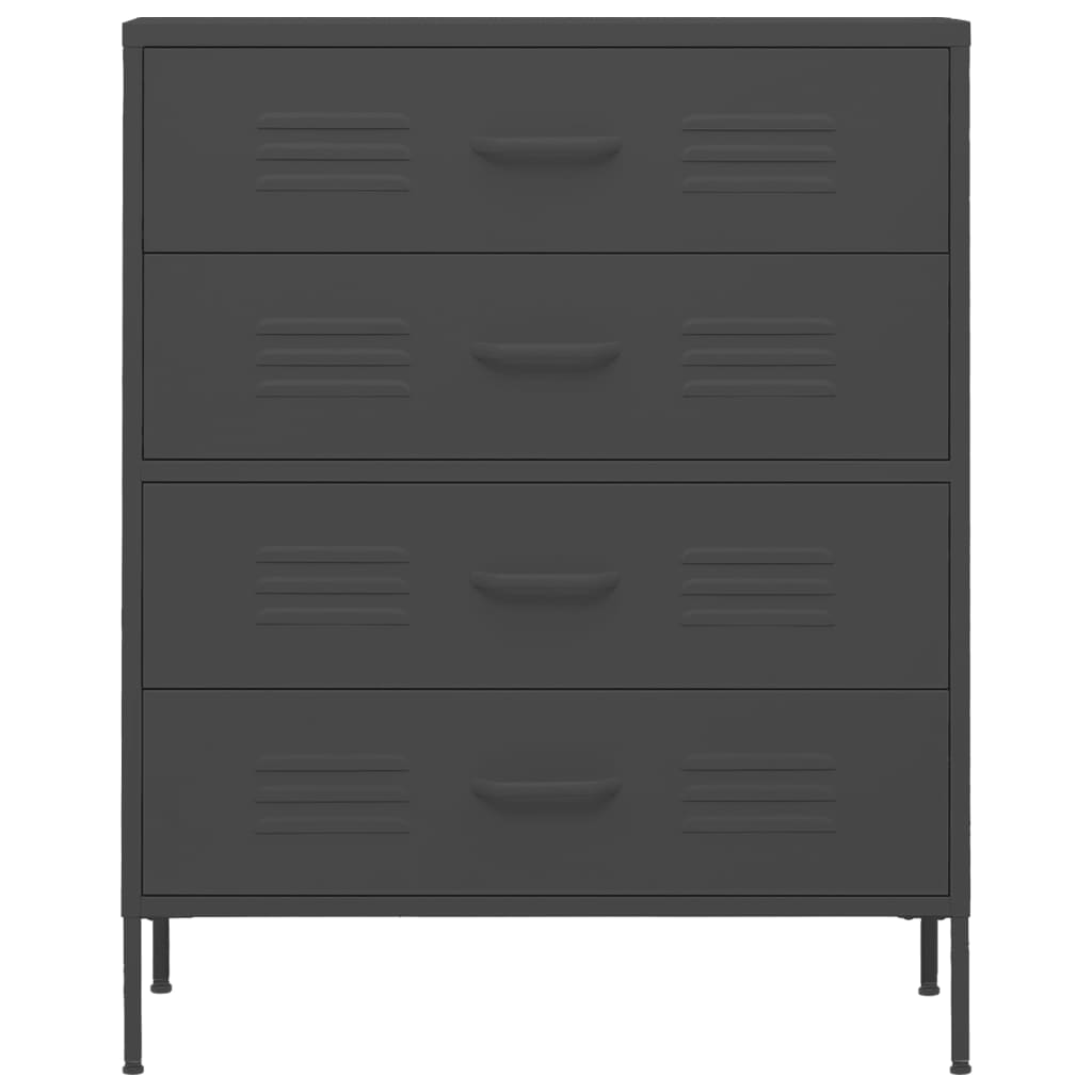 Chest of drawers, anthracite, 80x35x101.5cm, steel