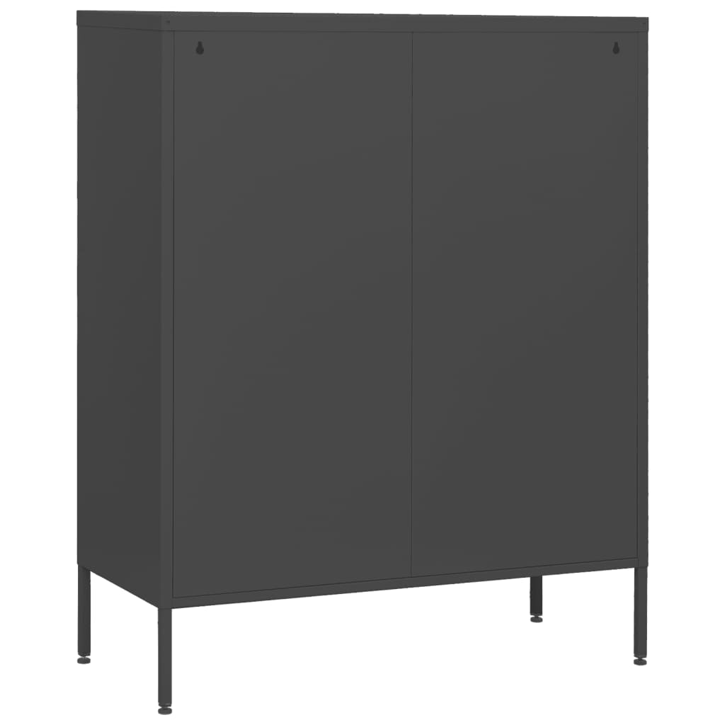 Chest of drawers, anthracite, 80x35x101.5cm, steel