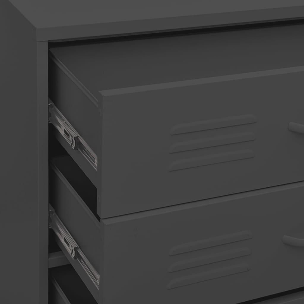 Chest of drawers, anthracite, 80x35x101.5cm, steel