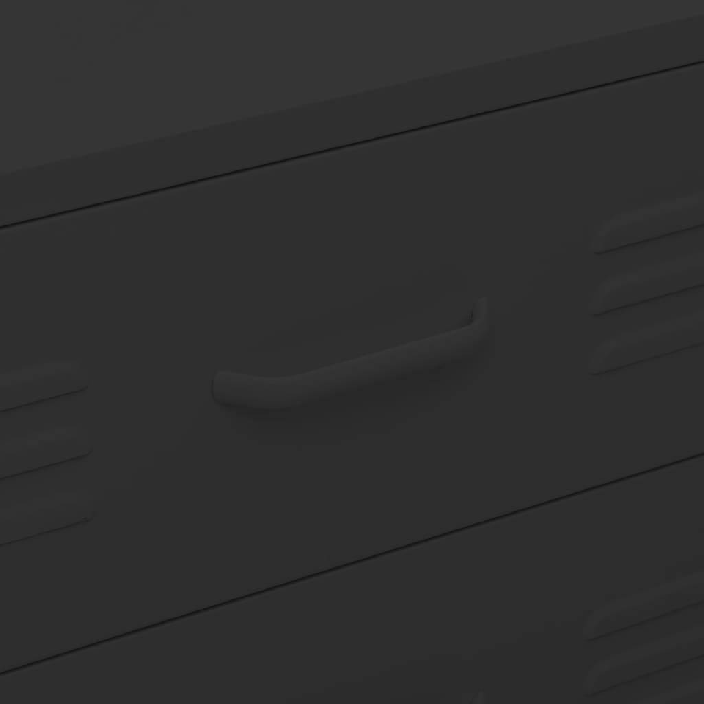 Kumode ar atvilktnēm, melna, 80x35x101,5cm, tērauds