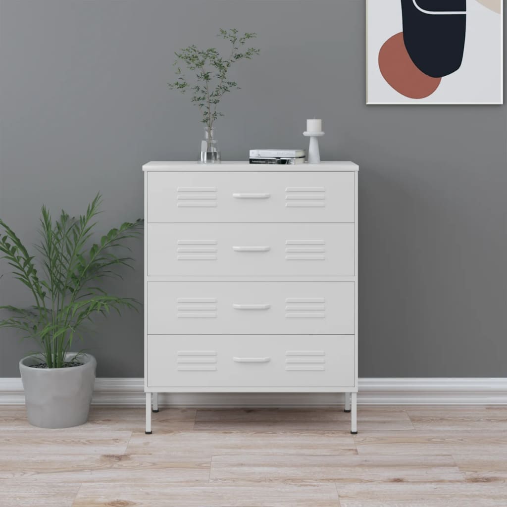 Kumode, balta, 80x35x101,5cm, tērauds
