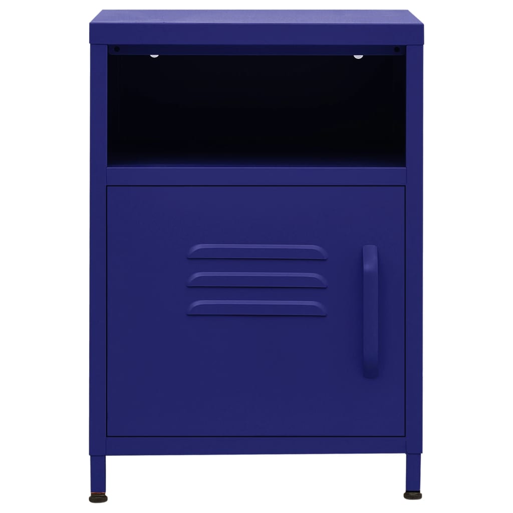 Bedside table, dark blue, 35x35x51cm, steel