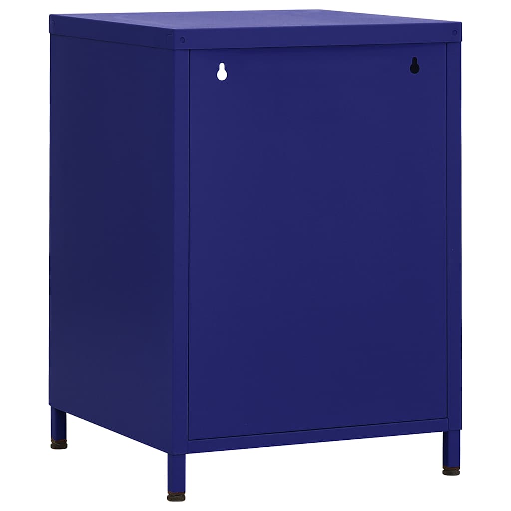 Bedside table, dark blue, 35x35x51cm, steel