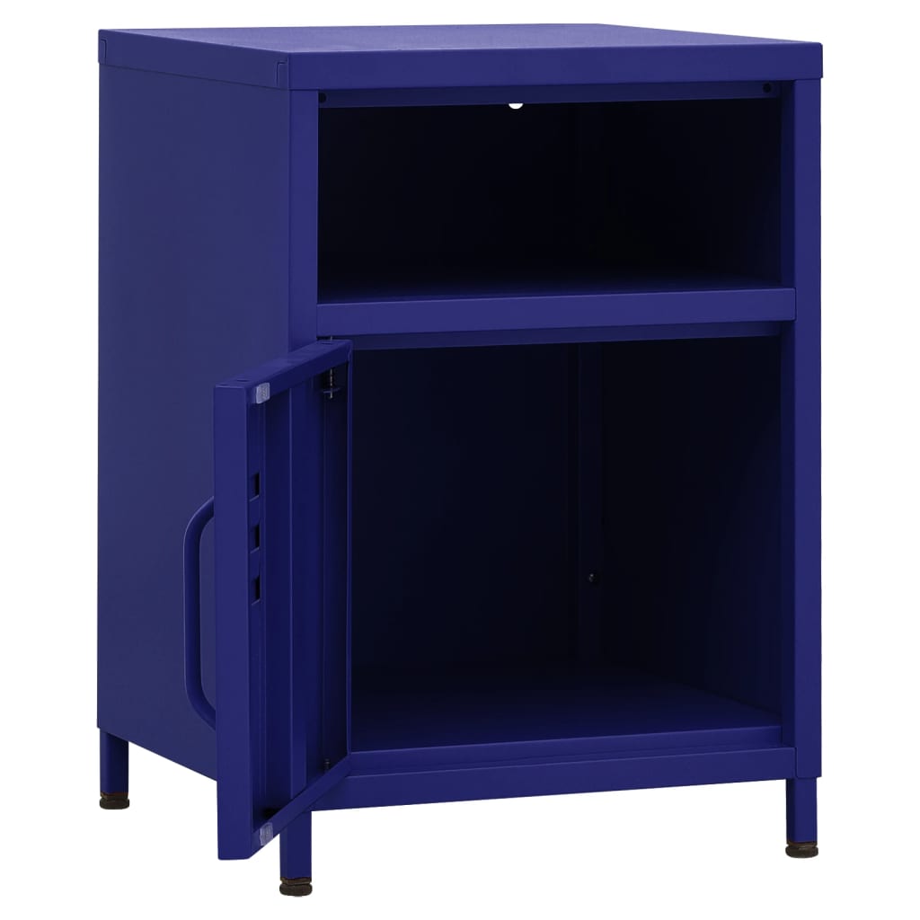 Bedside table, dark blue, 35x35x51cm, steel