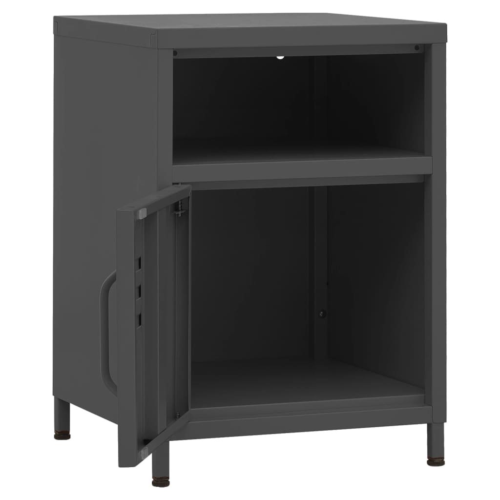 Bedside table, anthracite, 35x35x51cm, steel