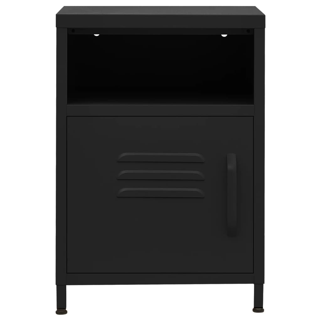 Nightstand, black, 35x35x51cm, steel