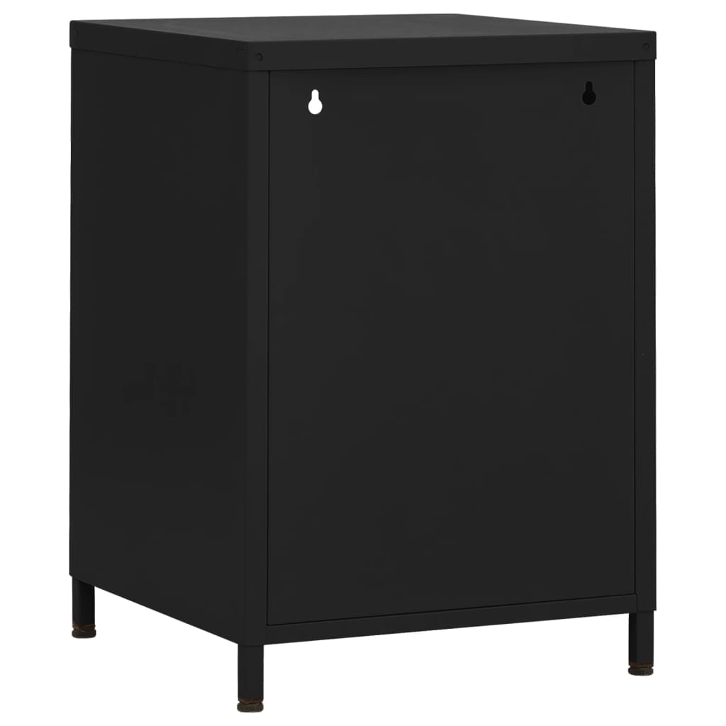 Nightstand, black, 35x35x51cm, steel