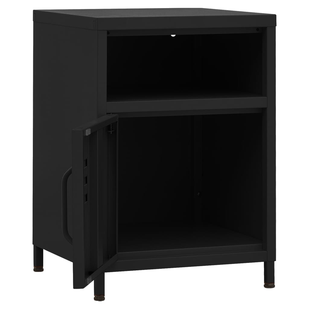 Nightstand, black, 35x35x51cm, steel