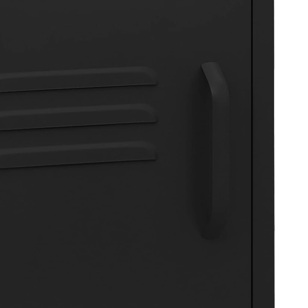 Nightstand, black, 35x35x51cm, steel