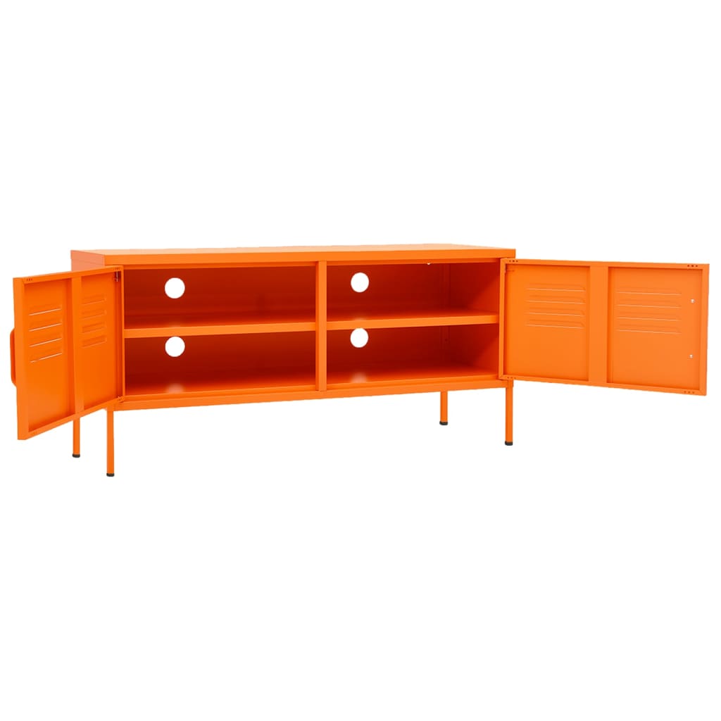 TV cabinet, orange, 105x35x50cm, steel