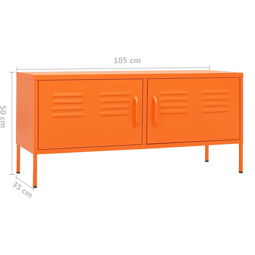 TV cabinet, orange, 105x35x50cm, steel