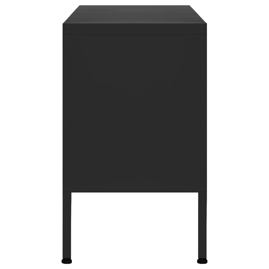 Televizora skapis, melns, 105x35x50cm, tērauds
