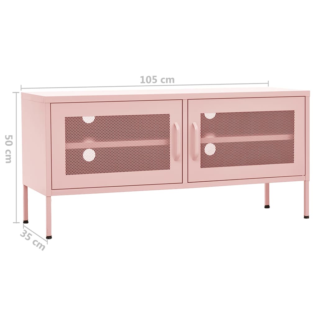 TV bench, pink, 105x35x50cm, steel