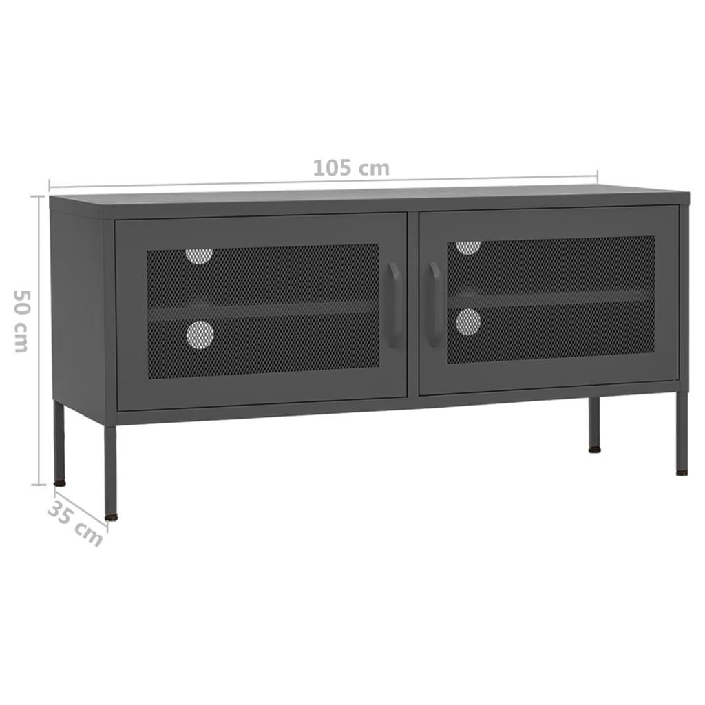 TV cabinet, anthracite, 105x35x50cm, steel