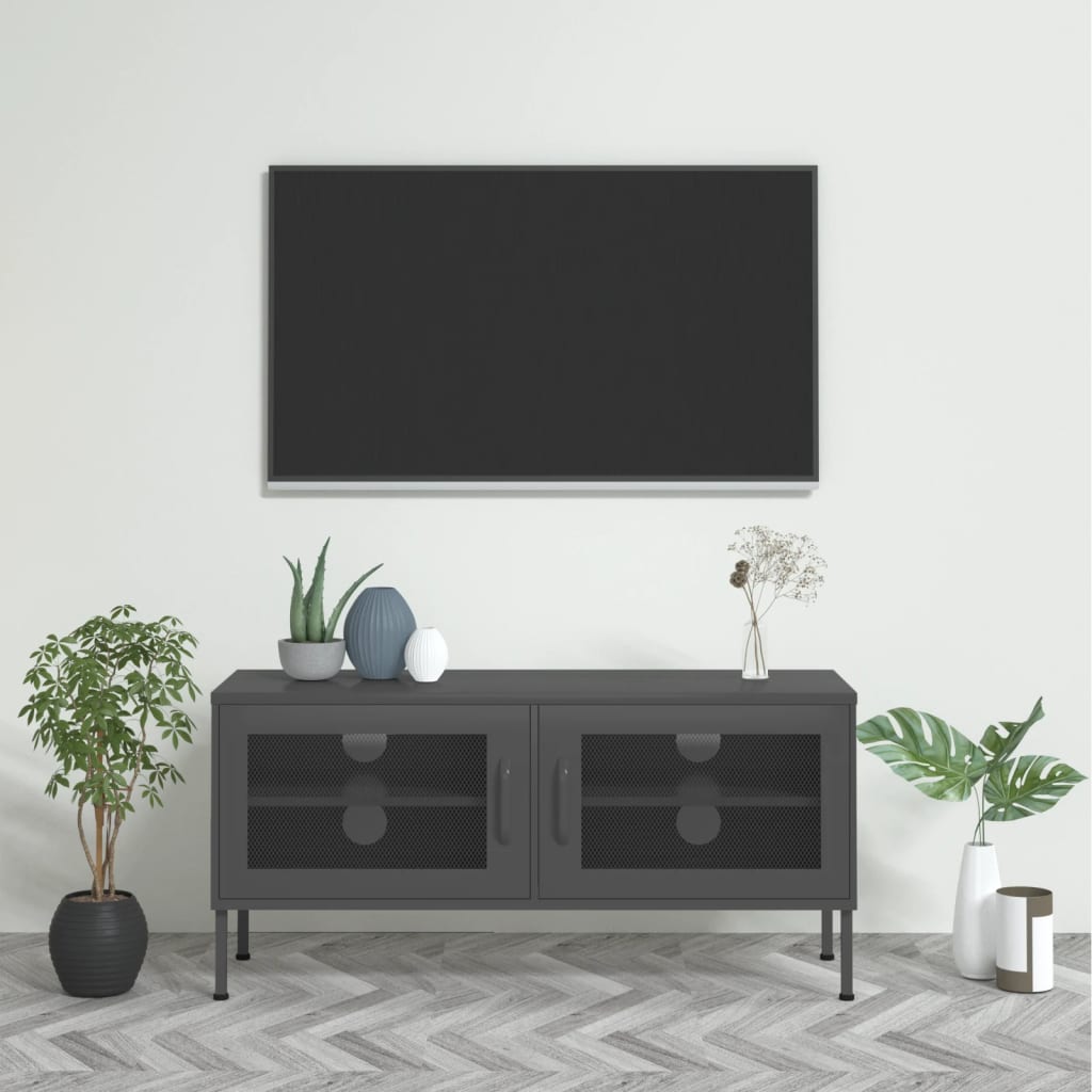 TV cabinet, anthracite, 105x35x50cm, steel