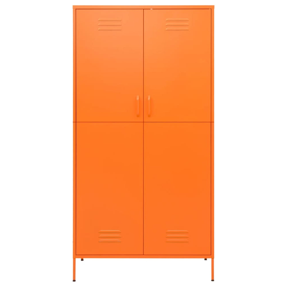 Wardrobe, orange, 90x50x180cm, steel