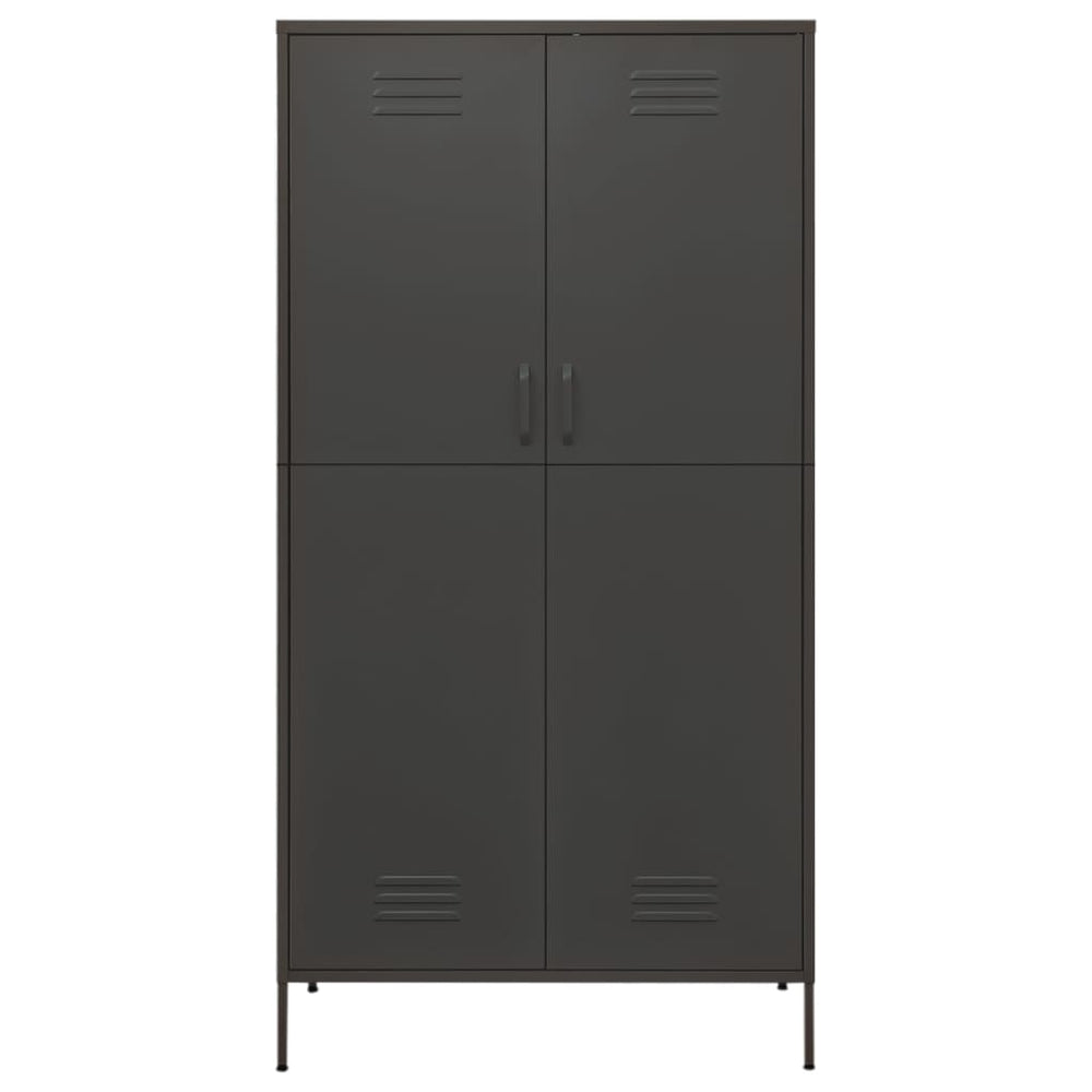 Wardrobe, anthracite, 90x50x180cm, steel
