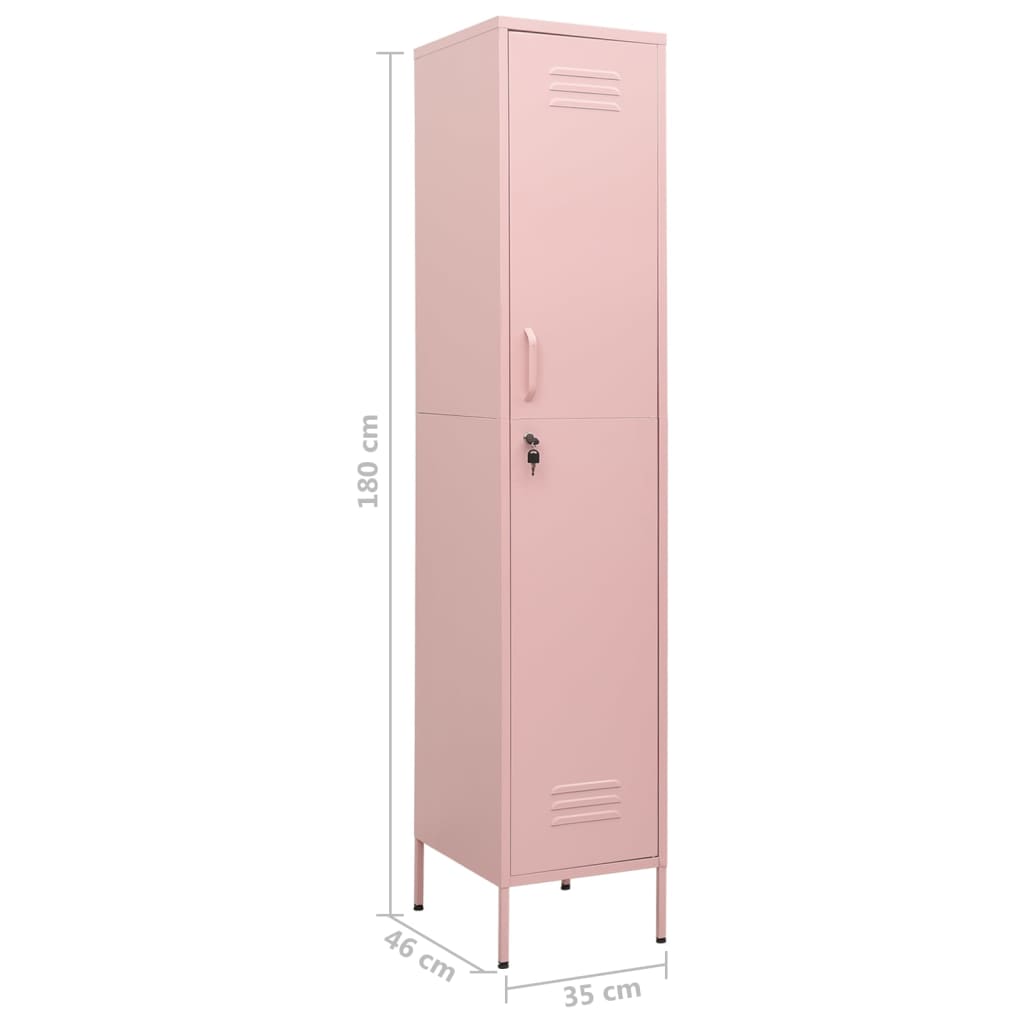 Locker, pink, 35x46x180cm, steel