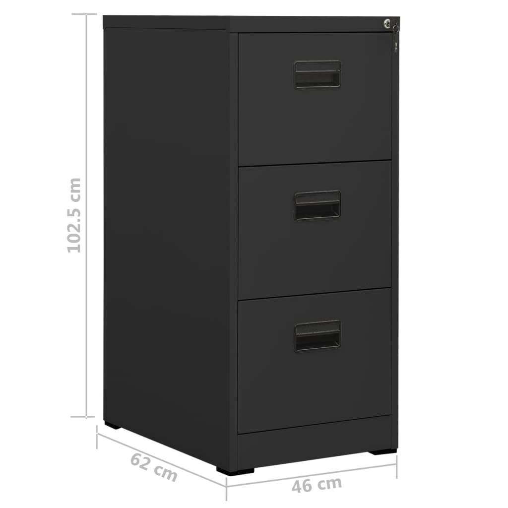 Filing cabinet, anthracite, 46x62x102.5cm, steel