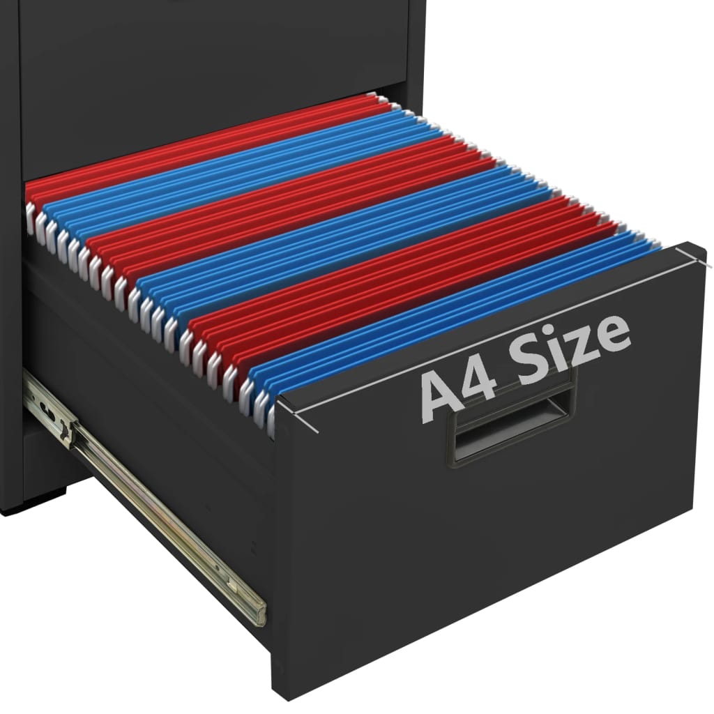 Filing cabinet, anthracite, 46x62x102.5cm, steel