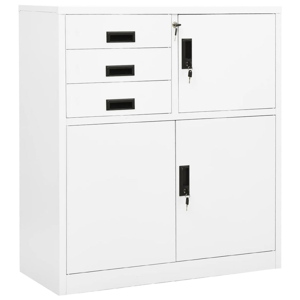 Office cabinet, white, 90x40x102cm, steel