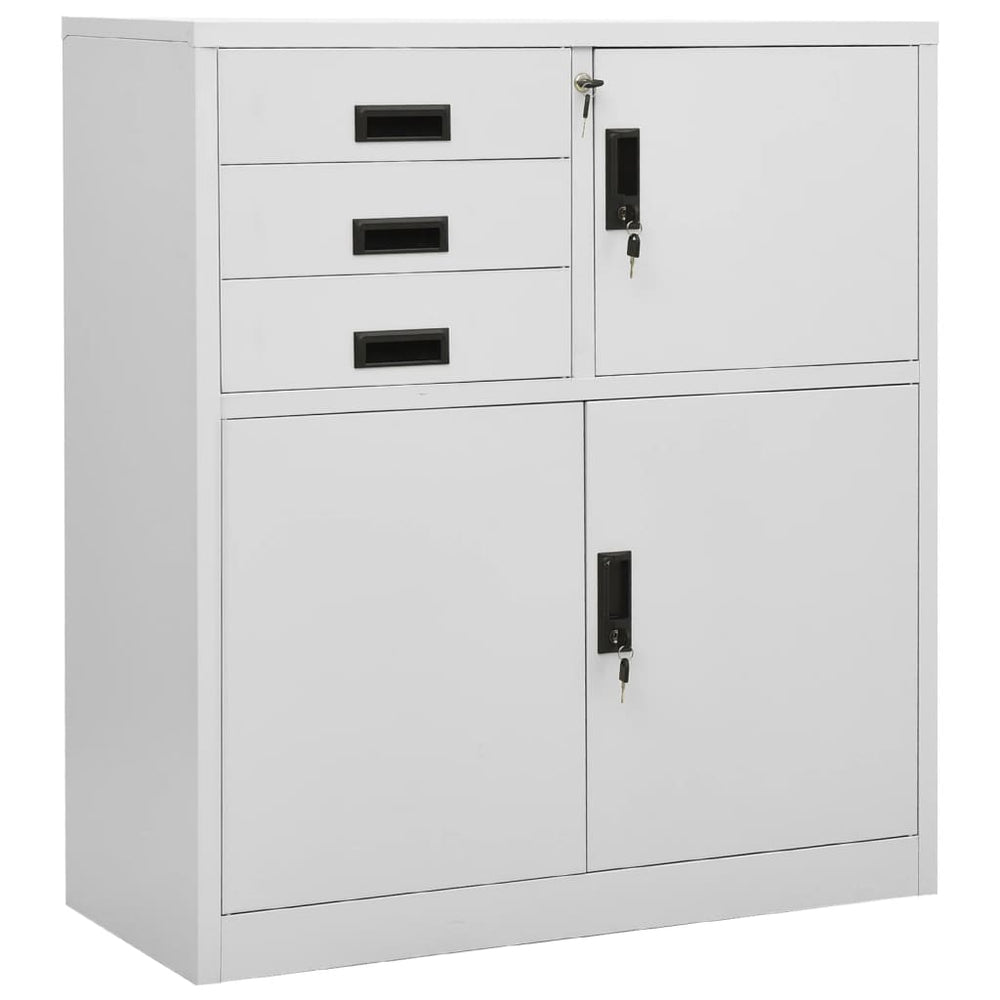 Office cabinet, light grey, 90x40x102cm, steel