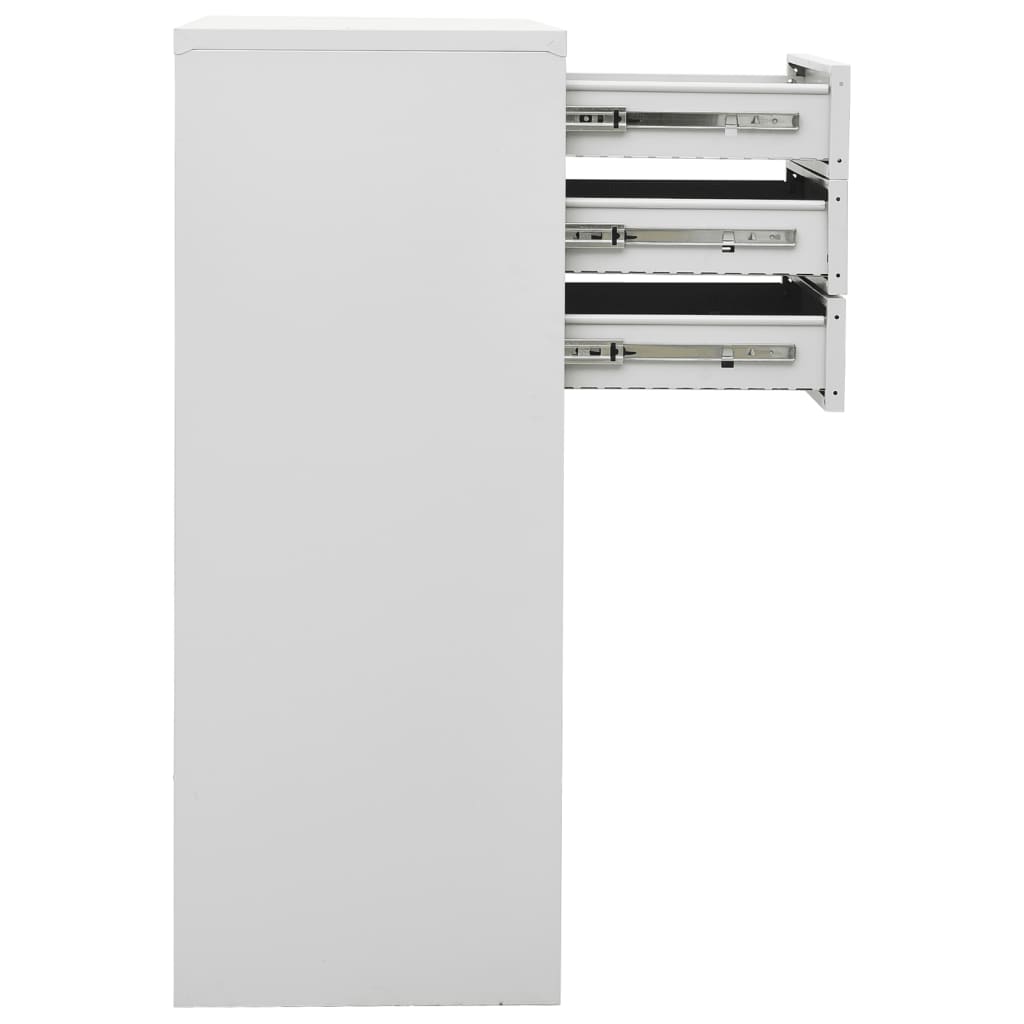 Office cabinet, light grey, 90x40x102cm, steel
