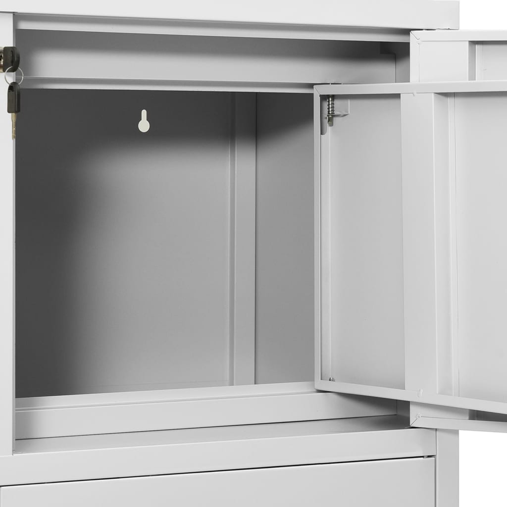 Office cabinet, light grey, 90x40x102cm, steel