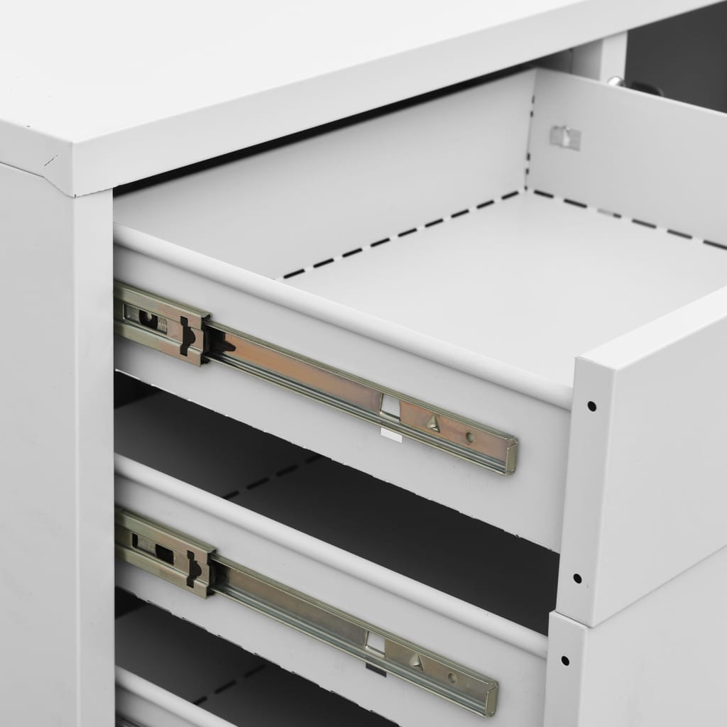 Office cabinet, light grey, 90x40x102cm, steel
