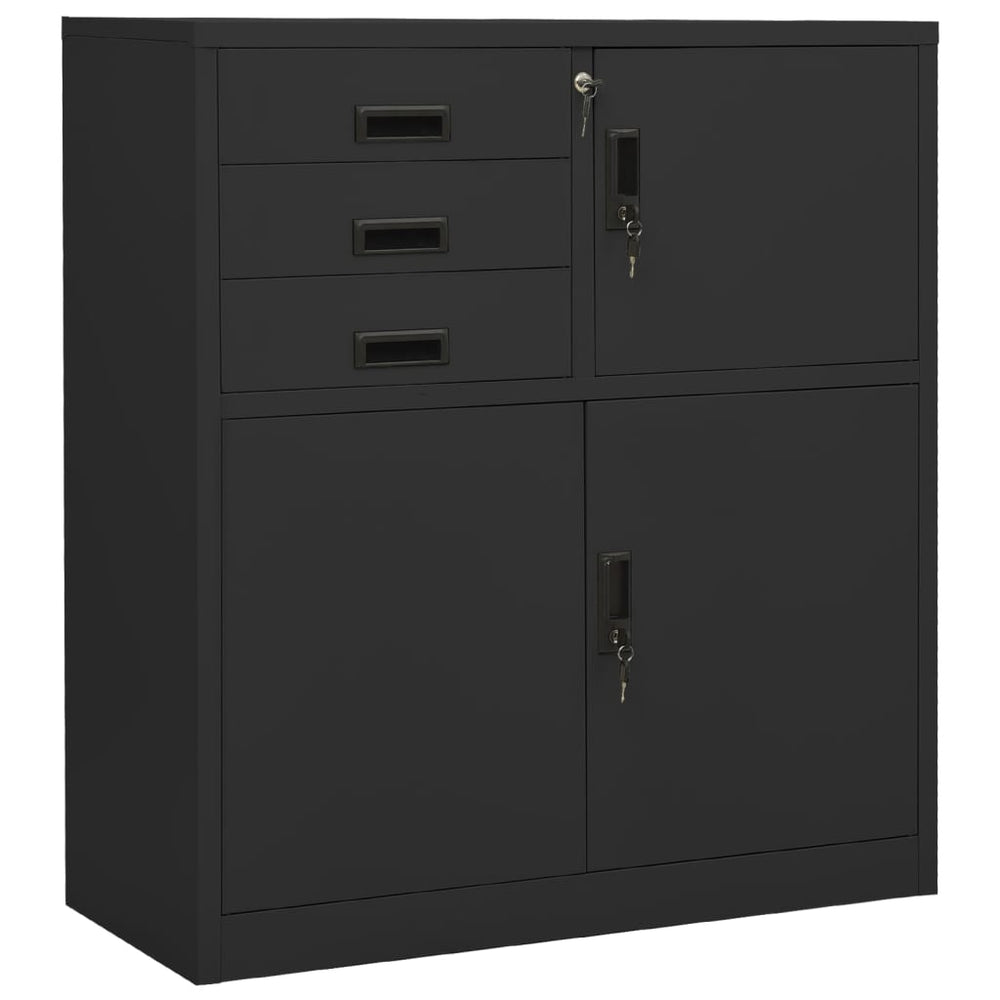 Office cabinet, anthracite, 90x40x102cm, steel