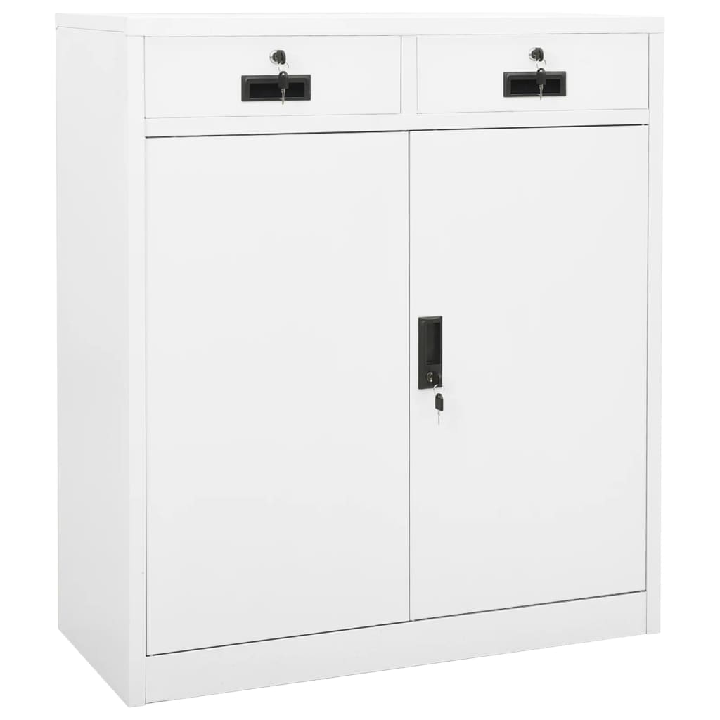 Biroja skapis, balts, 90x40x102cm, tērauds