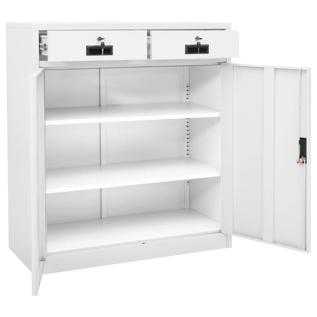 Biroja skapis, balts, 90x40x102cm, tērauds