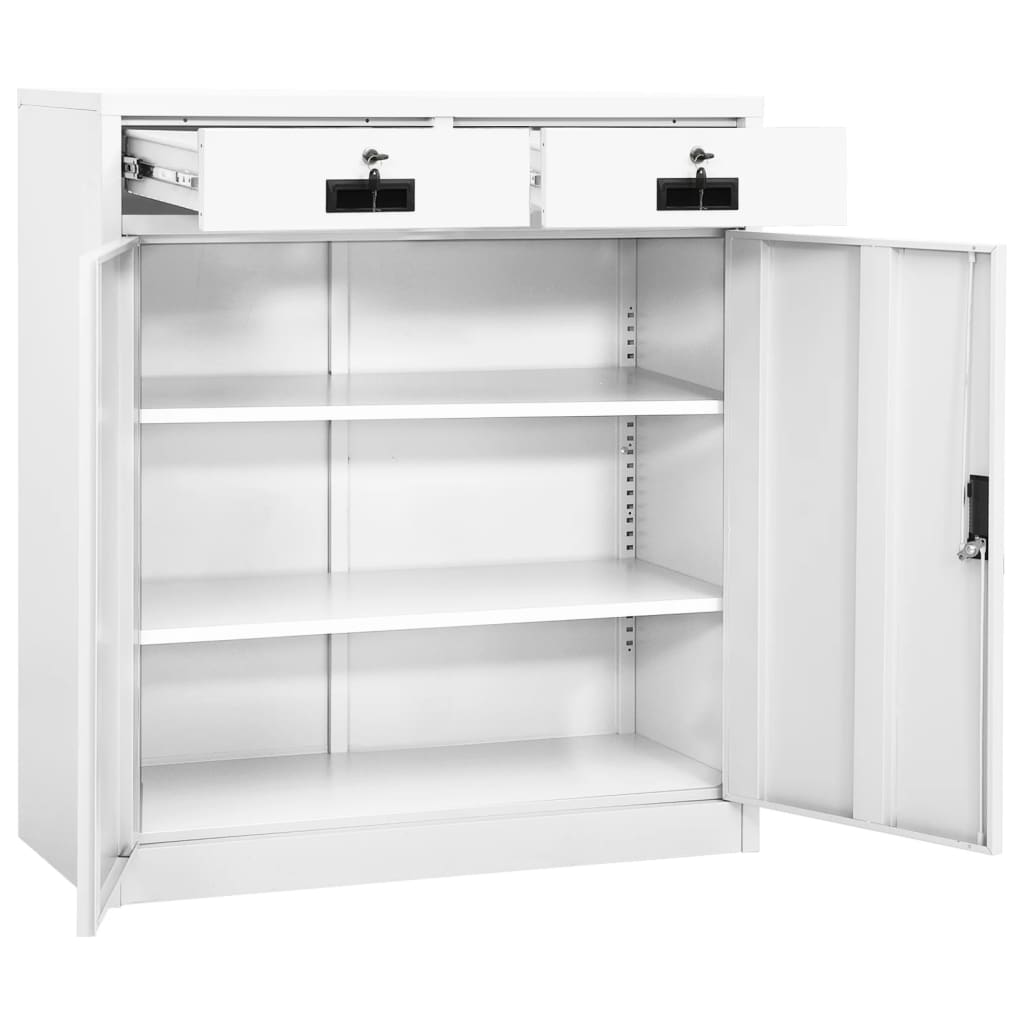 Biroja skapis, balts, 90x40x102cm, tērauds