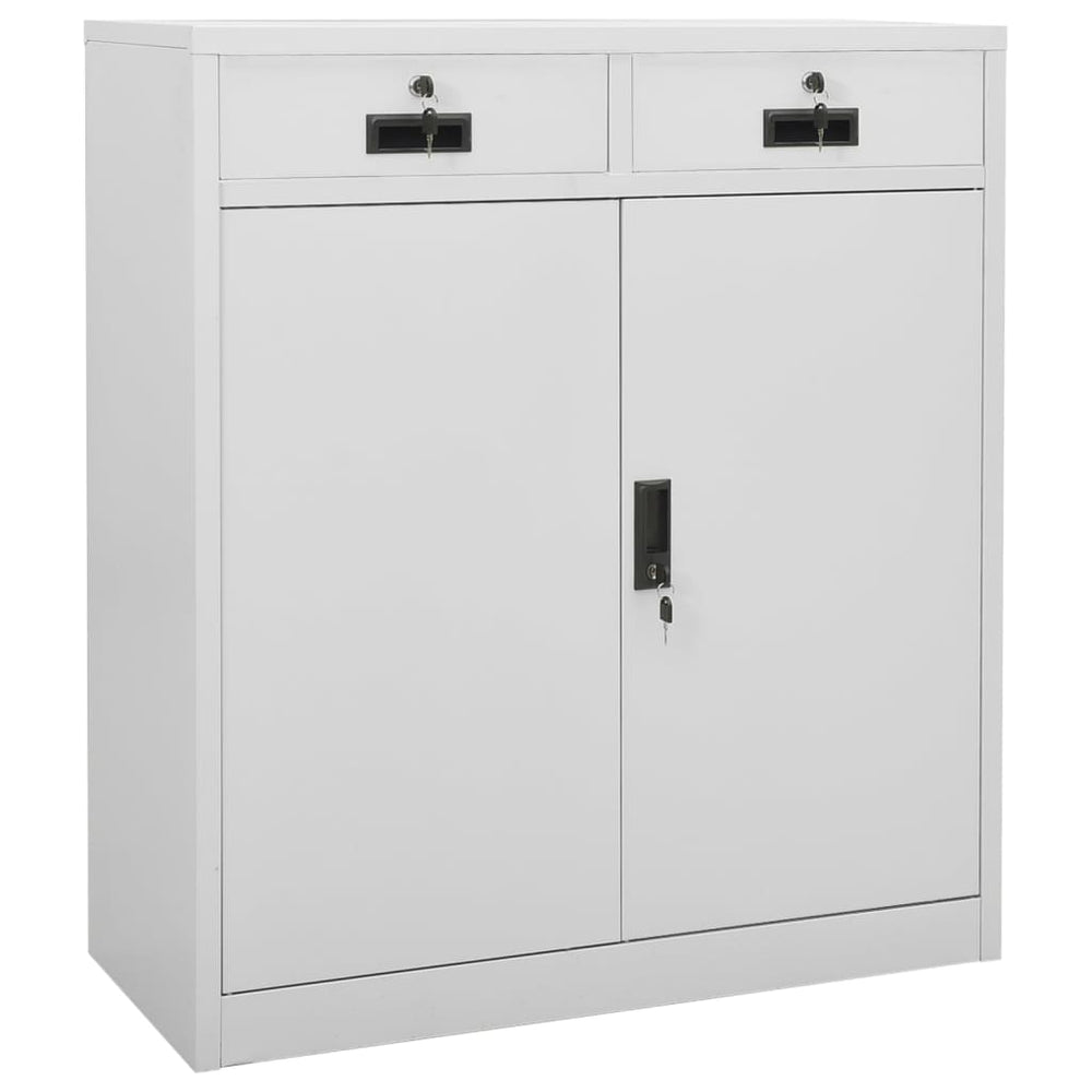 Office cabinet, light grey, 90x40x102cm, steel