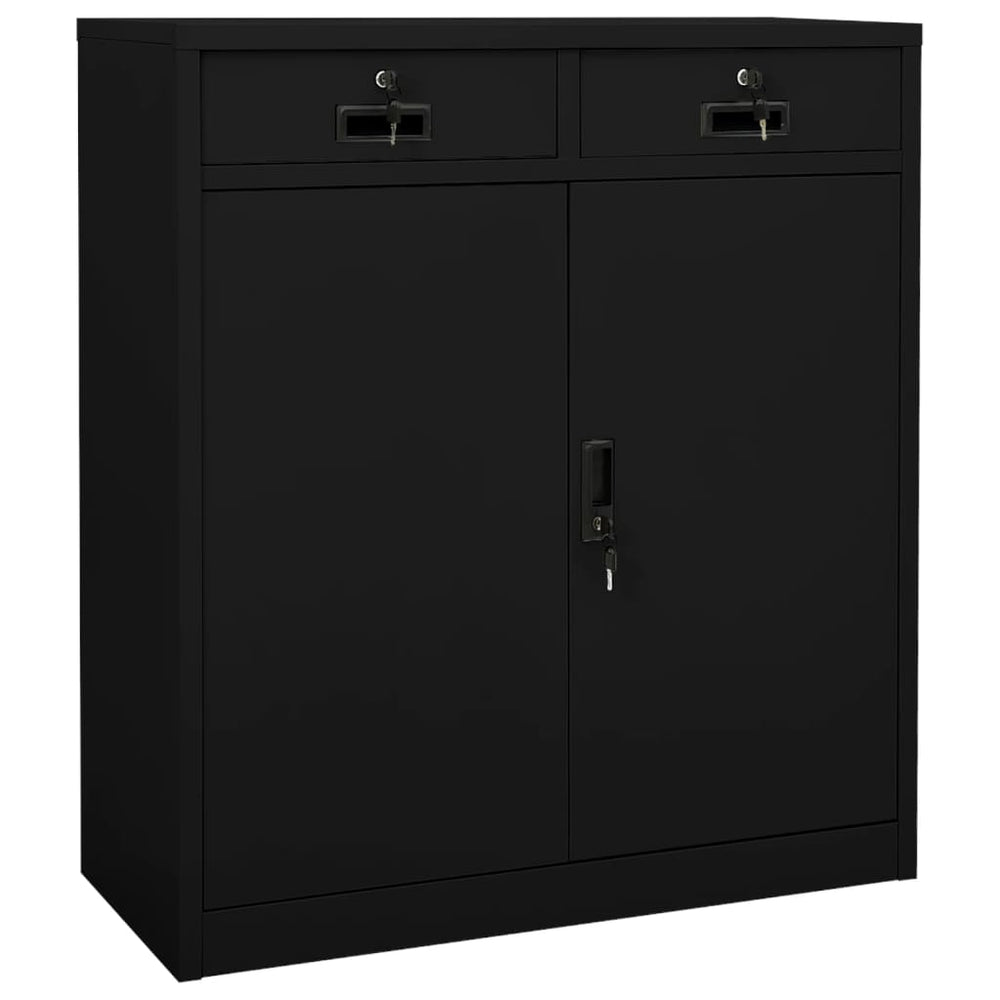 Office cabinet, black, 90x40x102cm, steel