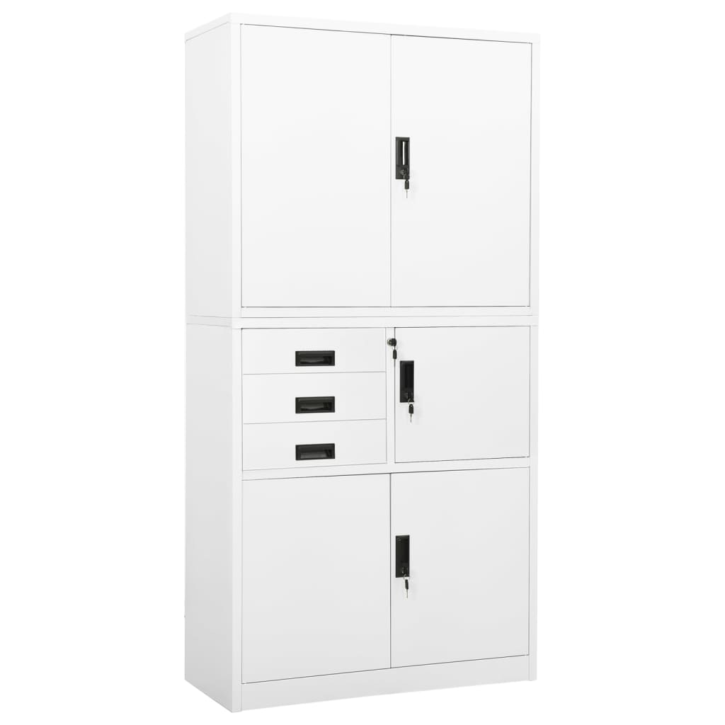 Office cabinet, white, 90x40x180cm, steel