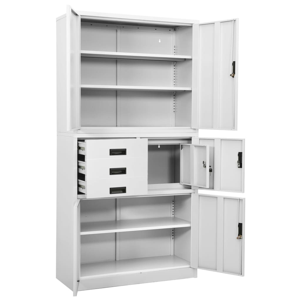 Office cabinet, white, 90x40x180cm, steel