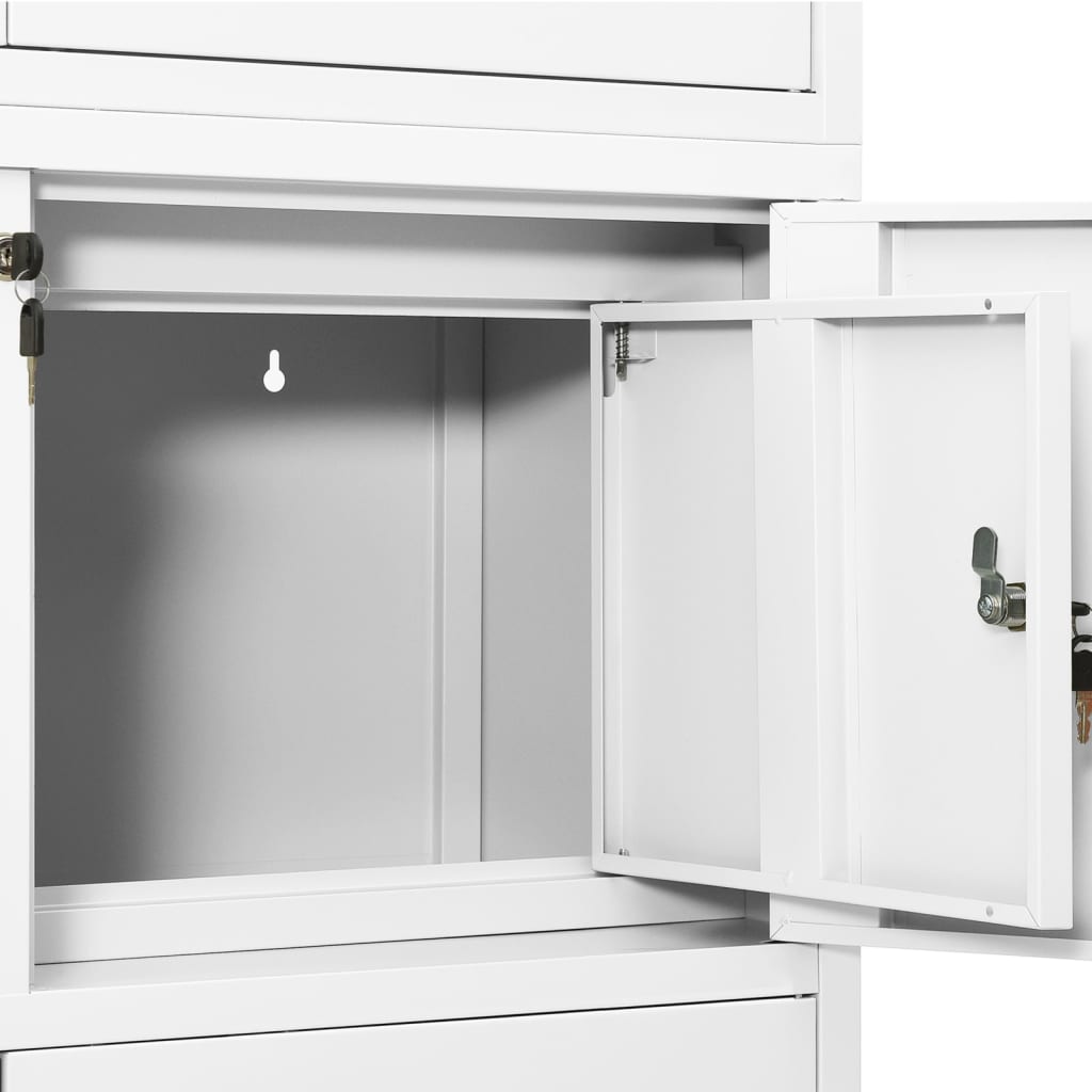 Office cabinet, white, 90x40x180cm, steel