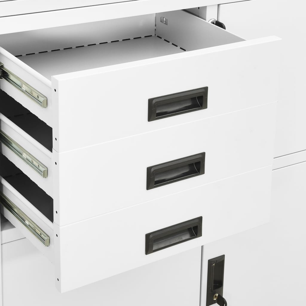 Office cabinet, white, 90x40x180cm, steel