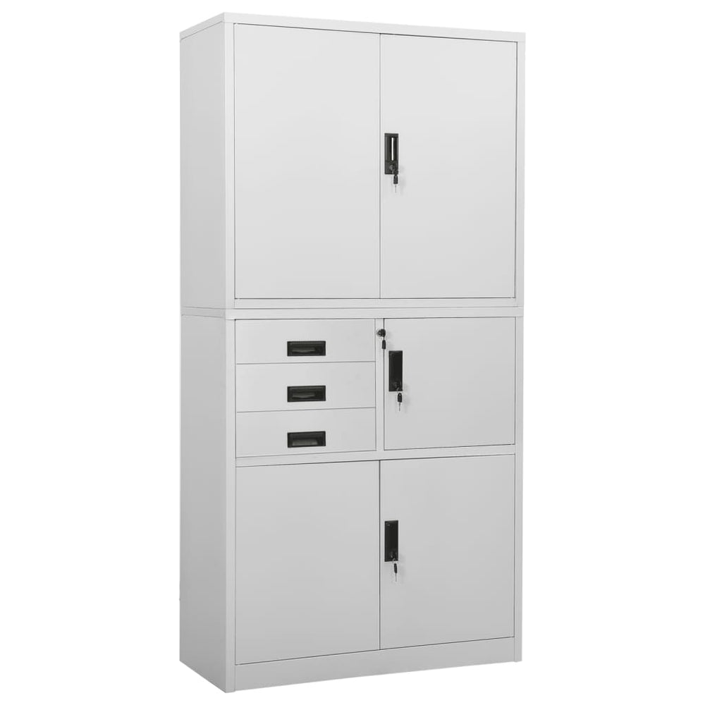 Office cabinet, light grey, 90x40x180cm, steel