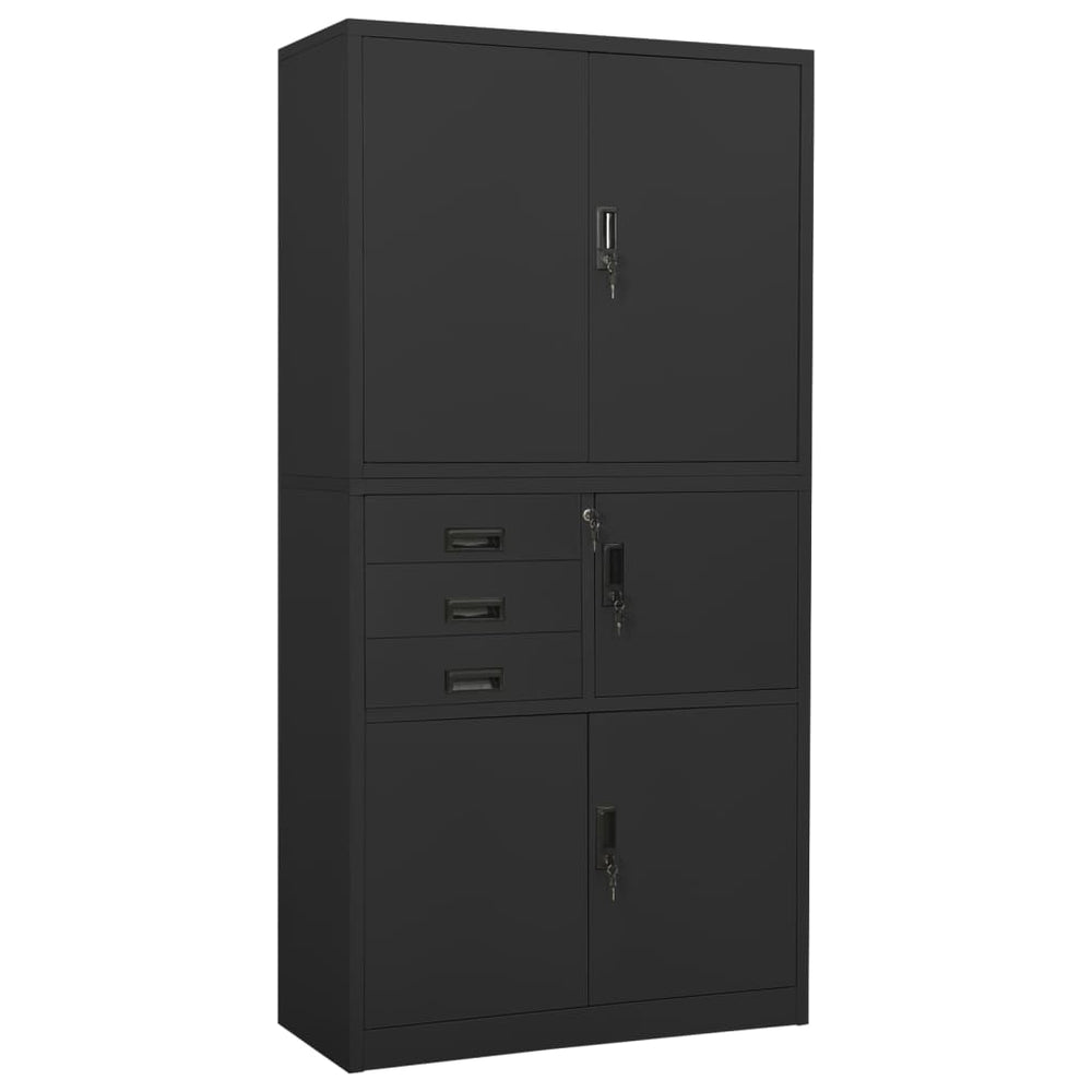 Office cabinet, anthracite, 90x40x180cm, steel