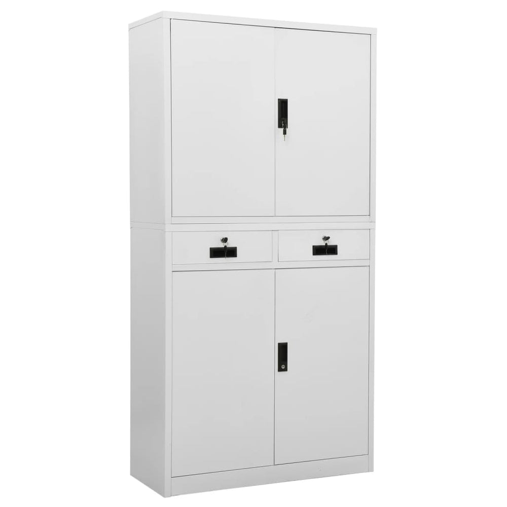 Office cabinet, light grey, 90x40x180cm, steel