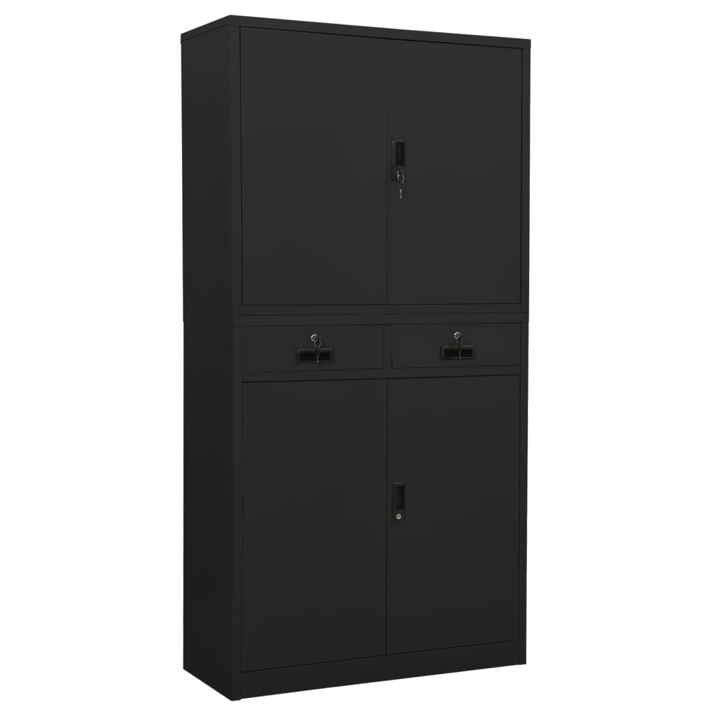 Office cabinet, anthracite, 90x40x180cm, steel